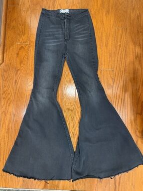 Free People Black High-Rise bell bottom Jeans